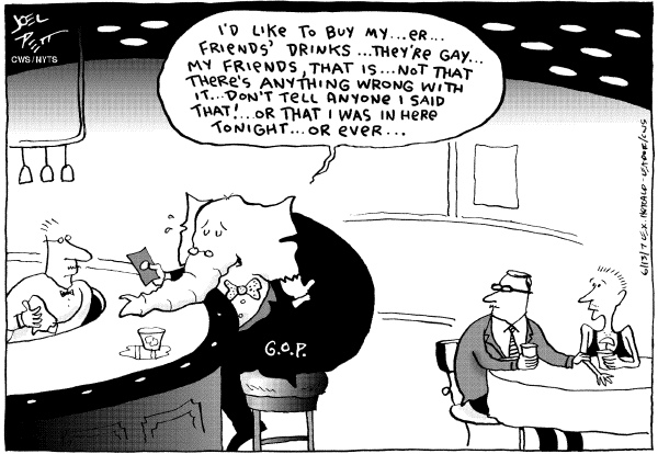 Editorial Cartoon by Joel Pett, Lexington Herald-Leader, CWS/CartoonArts Intl. on Republican Race Tightens