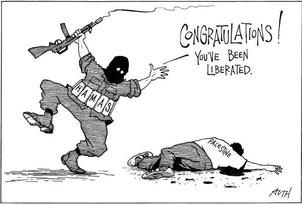 Editorial Cartoon by Tony Auth, Philadelphia Inquirer on Mideast Peace Process Continues
