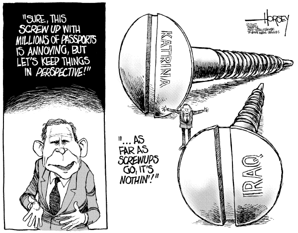 Editorial Cartoon by David Horsey, Seattle Post-Intelligencer on In Other News