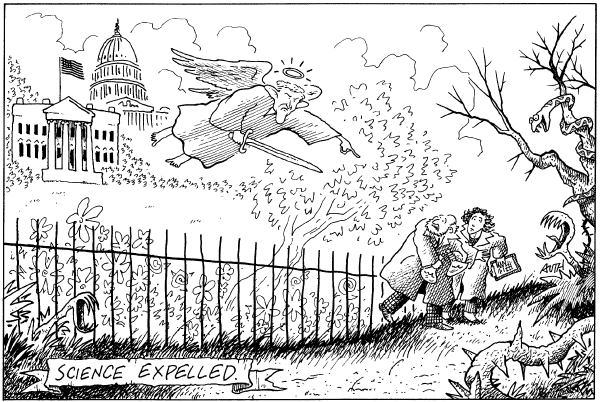 Editorial Cartoon by Tony Auth, Philadelphia Inquirer on Bush Vetoes Stem Cell Bill