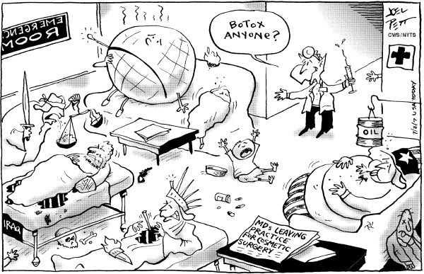Editorial Cartoon by Joel Pett, Lexington Herald-Leader, CWS/CartoonArts Intl. on Bush Not Worried About Popularity