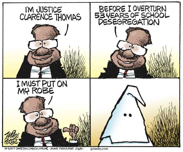 Editorial Cartoon by Mike Peters, Dayton Daily News on Supreme Court Guts Desegregation