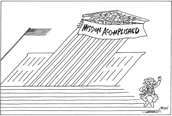 Editorial Cartoon by Tony Auth, Philadelphia Inquirer on Supreme Court Guts Desegregation