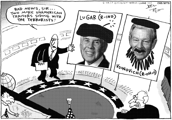 Editorial Cartoon by Joel Pett, Lexington Herald-Leader, CWS/CartoonArts Intl. on Homeland Security Tightens Again