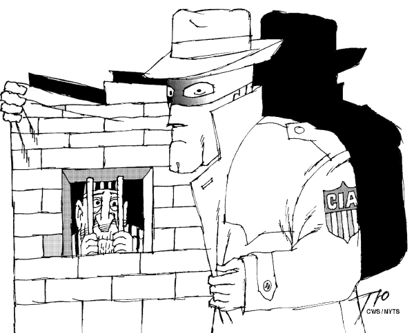 Editorial Cartoon by Alexandr Zudin, Obshaya Gazeta, St. Petersburg, Russia on Homeland Security Tightens Again