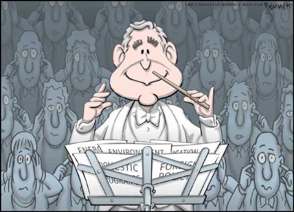 Editorial Cartoon by Clay Bennett, Christian Science Monitor on President Claims Executive Privilege
