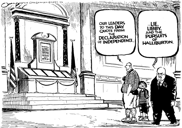 Editorial Cartoon by Jack Ohman, The Oregonian on President Claims Executive Privilege