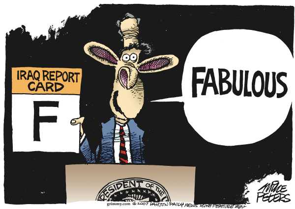 Editorial Cartoon by Mike Peters, Dayton Daily News on Fighting Escalates in Iraq