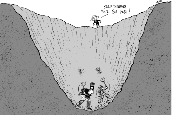 Editorial Cartoon by Tony Auth, Philadelphia Inquirer on Fighting Escalates in Iraq