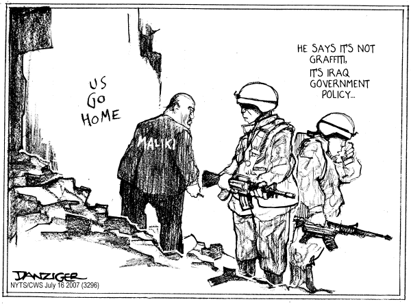 Editorial Cartoon by Jeff Danziger, CWS/CartoonArts Intl. on Fighting Escalates in Iraq