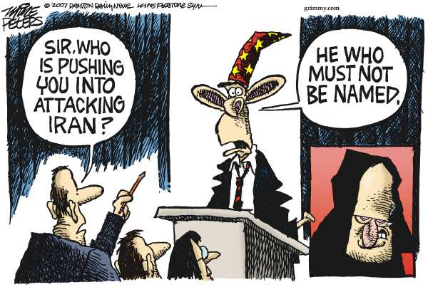 Editorial Cartoon by Mike Peters, Dayton Daily News on Bush Vows Not to Back Down