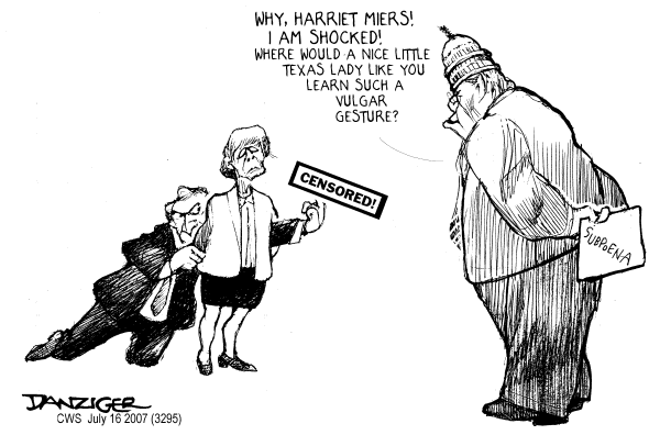 Editorial Cartoon by Jeff Danziger, CWS/CartoonArts Intl. on Bush Vows Not to Back Down