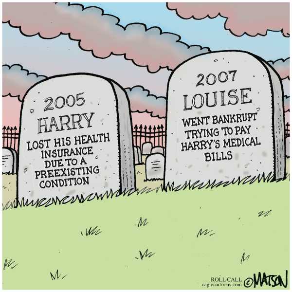 Editorial Cartoon by RJ Matson, Cagle Cartoons on Americans Stressed About Health