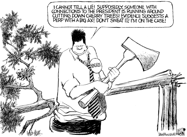 Editorial Cartoon by Don Wright, Palm Beach Post on Gonzales’ Testimony True to Form
