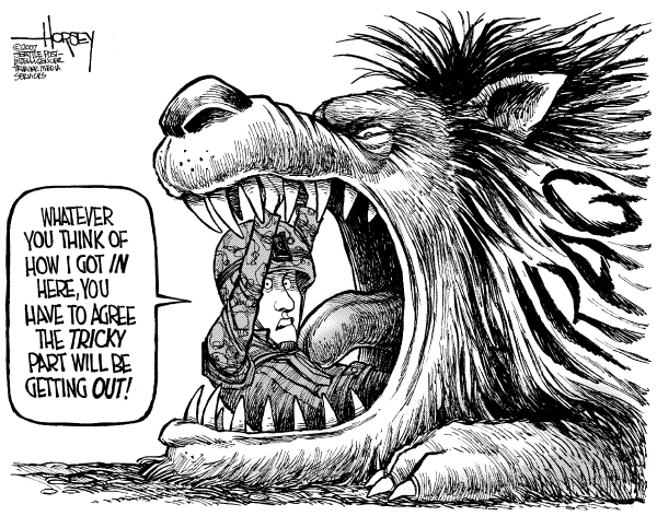 Editorial Cartoon by David Horsey, Seattle Post-Intelligencer on Iraqi Parliament Takes Vacation