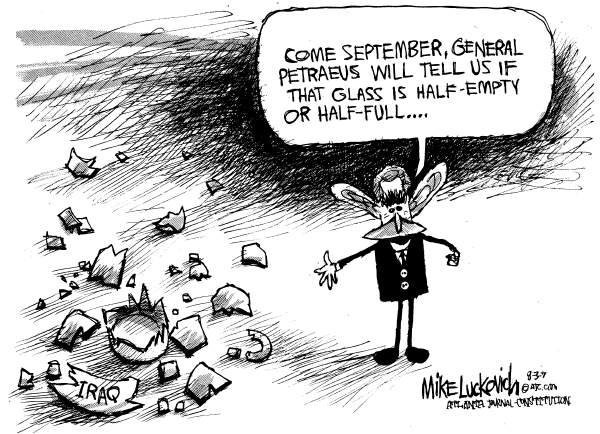 Editorial Cartoon by Mike Luckovich, Atlanta Journal-Constitution on Weapons Create Problems in Iraq