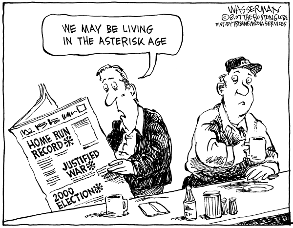 Editorial Cartoon by Dan Wasserman, Boston Globe on In Other News
