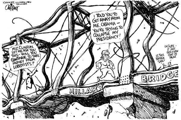 Editorial Cartoon by Pat Oliphant, Universal Press Syndicate on Presidential Race Tightens Up