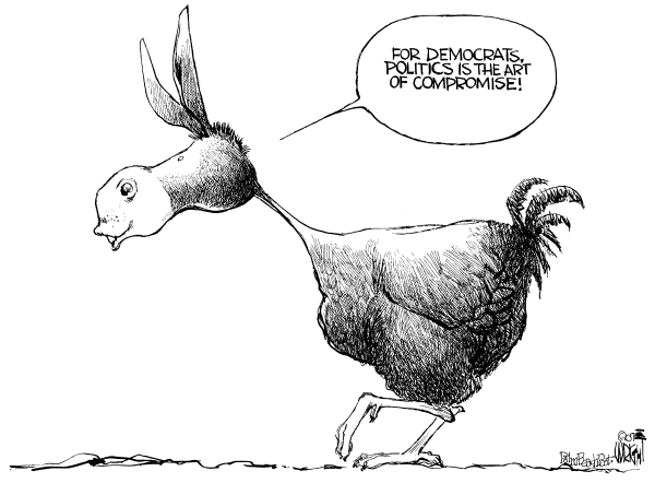 Editorial Cartoon by Don Wright, Palm Beach Post on Democrats Help Pass Wiretapping Bill