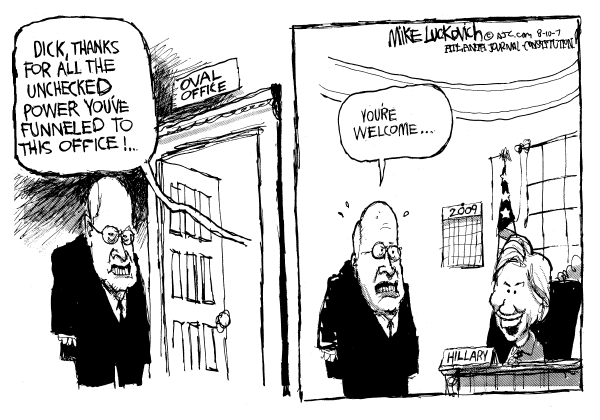 Editorial Cartoon by Mike Luckovich, Atlanta Journal-Constitution on President Remains Confident