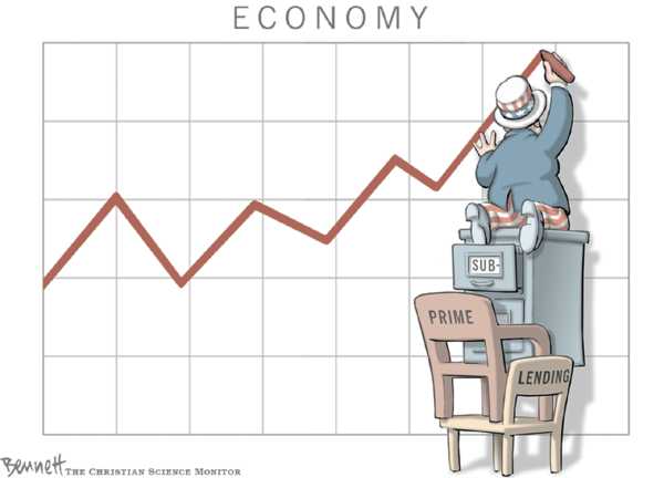 Editorial Cartoon by Clay Bennett, Christian Science Monitor on Stock Market Tumbles