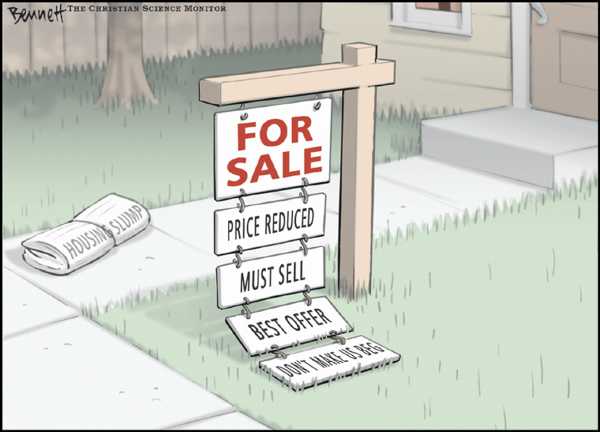 Editorial Cartoon by Clay Bennett, Christian Science Monitor on Stock Market Tumbles
