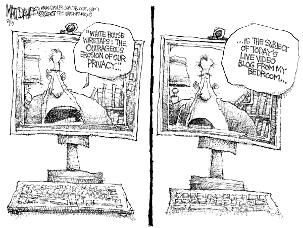Editorial Cartoon by Matt Davies, Journal News on White House Wary of Domestic Attack