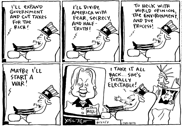 Editorial Cartoon by Joel Pett, Lexington Herald-Leader, CWS/CartoonArts Intl. on Campaign News