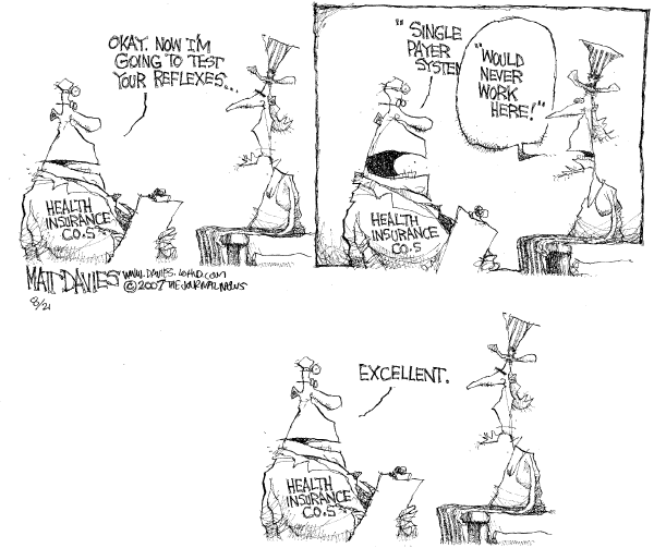 Editorial Cartoon by Matt Davies, Journal News on Bush Vetoes Child Health Care Bill