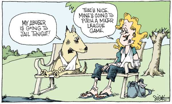 Editorial Cartoon by Signe Wilkinson, Philadelphia Daily News on Vick Pleads Guilty