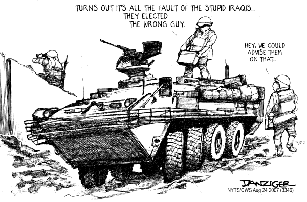 Editorial Cartoon by Jeff Danziger, CWS/CartoonArts Intl. on Iraq War Report Due