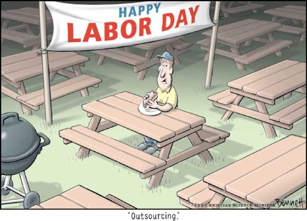 Editorial Cartoon by Clay Bennett, Christian Science Monitor on US Economy Gives Mixed Signals