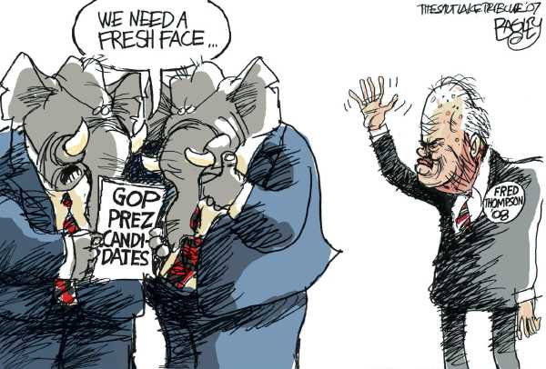 Editorial Cartoon by Pat Bagley, Salt Lake Tribune on GOP Presidential Campaign News
