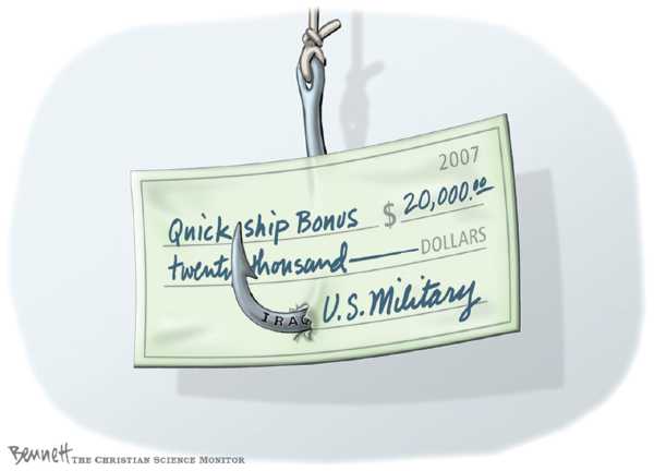 Editorial Cartoon by Clay Bennett, Christian Science Monitor on Surge Continues