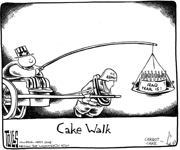 Editorial Cartoon by Tom Toles, Washington Post on Surge Continues
