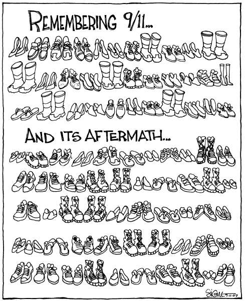 Editorial Cartoon by Signe Wilkinson, Philadelphia Daily News on 9/11 Remembered