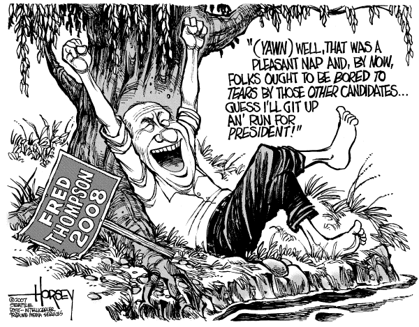 Editorial Cartoon by David Horsey, Seattle Post-Intelligencer on GOP Presidential Campaign News