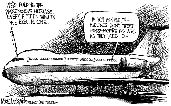 Editorial Cartoon by Mike Luckovich, Atlanta Journal-Constitution on Nuclear Scare in US