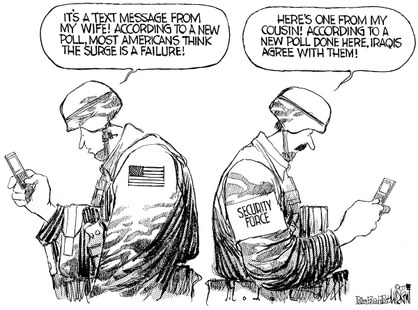 Editorial Cartoon by Don Wright, Palm Beach Post on On the Battlefield in Iraq