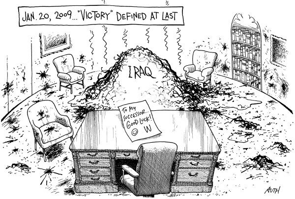 Editorial Cartoon by Tony Auth, Philadelphia Inquirer on President Enjoying Bounce in Polls