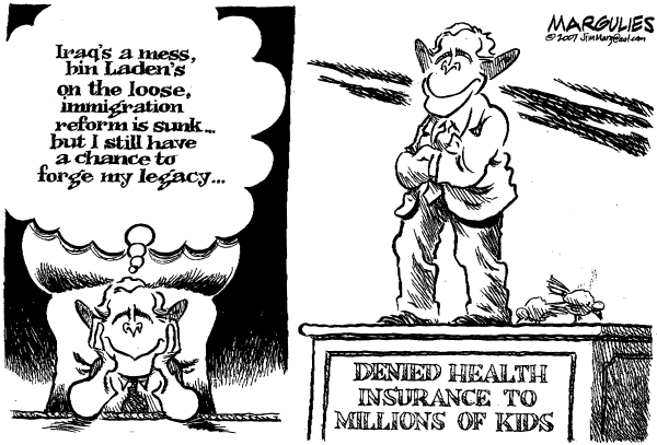 Editorial Cartoon by Jimmy Margulies, The Record, New Jersey on President Enjoying Bounce in Polls
