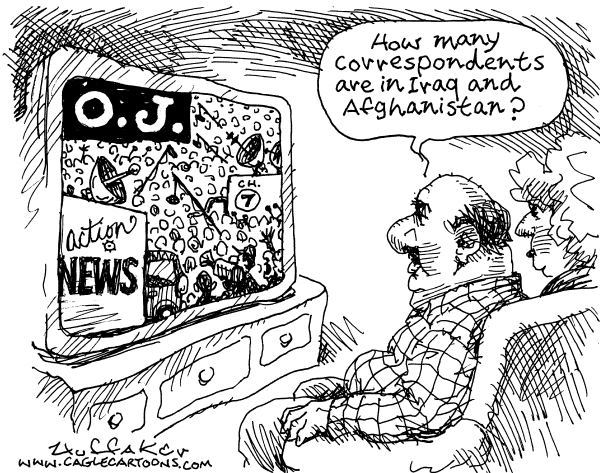 Editorial Cartoon by Sandy Huffaker, Cagle Cartoons on OJ Simpson Arrested in Las Vegas