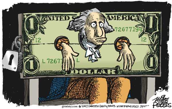 Editorial Cartoon by Mike Peters, Dayton Daily News on Federal Reserve Cuts Rate
