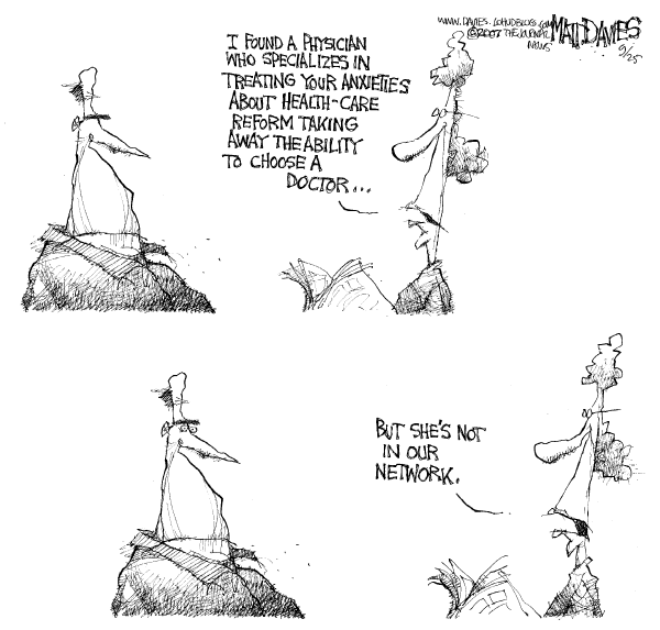 Editorial Cartoon by Matt Davies, Journal News on Bush to Veto Child Health Care Bill