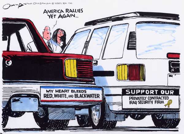 Editorial Cartoon by Jack Ohman, The Oregonian on Iraq War Debate Subsides