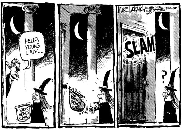 Editorial Cartoon by Mike Luckovich, Atlanta Journal-Constitution on Bush Refuses to Act as Lame Duck