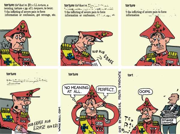 Editorial Cartoon by Ted Rall on Bush Refuses to Act as Lame Duck