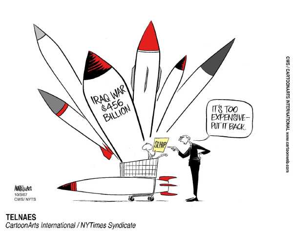 Editorial Cartoon by Ann Telnaes, CWS/CartoonArts Intl. on Bush Vetoes Child Health Care Bill