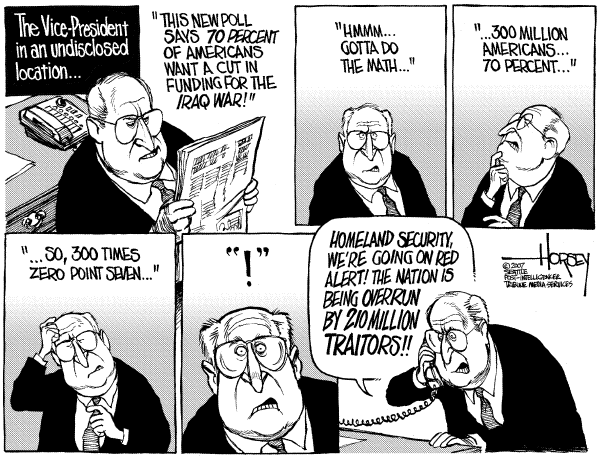 Editorial Cartoon by David Horsey, Seattle Post-Intelligencer on Democrats Approve of Wiretapping