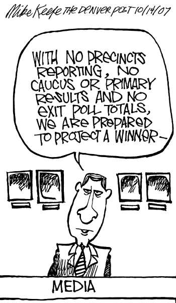 Editorial Cartoon by Mike Keefe, Denver Post on Campaign News
